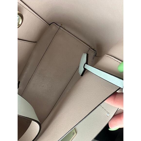 Kate Spade New York Light Blue Leather Tote Bag Satchel Purse - Picture 6 of 8